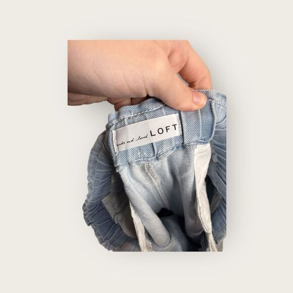 LOFT Chambray Linen Blend Wide Leg Drawstring Waist Pants Size XL NWT - Picture 5 of 7